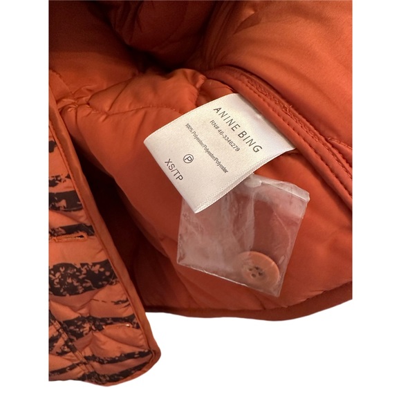NWT Anine Bing Andy Bomber Quilted Jacket Color Rust Zebra Size XS - Picture 13 of 16